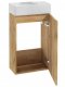 Deftrans Zestaw Szafka łazienkowa z umywalką 68x40cm wisząca dąb craft i baterią wydłużoną Small 4
