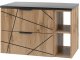 MEGSTYL Szafka łazienkowa z regałem i czarnym blatem 80 cm WOOD szuflady DĄB WOTAN 1