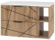 MEGSTYL Szafka łazienkowa z regałem i czarnym blatem 80 cm WOOD szuflady DĄB WOTAN 15