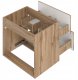 MEGSTYL Szafka łazienkowa z umywalką i blatem 60 cm WOOD-02 z szufladami DĄB WOTAN 4