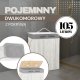 Kosz na pranie Springos Kosz na pranie bambusowy 105 L z pokrywą dwukomorowy podwójny z uchwytami UNIWERSALNY 3
