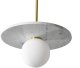 Lampa wisząca Mdeco Modernistyczna lampa wisząca Bilo PL0136-WH Yaskr marmur kula biała mosiądz 1