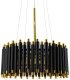 Lampa wisząca Elem Nowoczesna lampa wisząca NARNI 6235/4 BL TR Elem czarny okrąg złoty 1