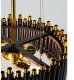 Lampa wisząca Elem Nowoczesna lampa wisząca NARNI 6235/4 BL TR Elem czarny okrąg złoty 4