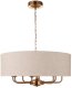 Lampa wisząca ENDON Okrągła lampa wisząca Highclere 110727 materiałowa mosiądz beżowy 3