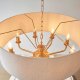 Lampa wisząca ENDON Okrągła lampa wisząca Highclere 110727 materiałowa mosiądz beżowy 4