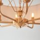Lampa wisząca ENDON Okrągła lampa wisząca Highclere 110727 materiałowa mosiądz beżowy 5