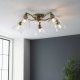 Lampa sufitowa ENDON Szklana lampa sufitowa Hansen 97248 Endon mosiądz przezroczysta 7