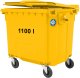 Kosz na śmieci GSG24 Kontener pojemnik na odpady śmieci komunalne PZH EN 840-2 DIN 1100L - żółty Kontener pojemnik na odpady śmieci komunalne PZH EN 840-2 DIN 1100L - żółty 1