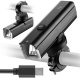 RockBros Lampka rowerowa przednia 1000 lm z kablem USB-C - USB-A - czarna Lampka rowerowa przednia 1000 lm z kablem USB-C - USB-A - czarna 2
