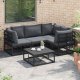 vidaXL Zestaw Sof na Ogród z poduszką 5 pcs Czarny Aluminium Lumarko! 3