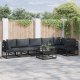 vidaXL Sof na Ogród z poduszką 6 pcs Czarny Aluminium Lumarko 6