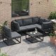 vidaXL Sof na Ogród z poduszką 5 pcs Czarny Aluminium Lumarko 2