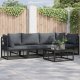 vidaXL Sof na Ogród z poduszką 5 pcs Czarny Aluminium Lumarko 2