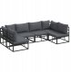 vidaXL Sof na Ogród z poduszką 6 pcs Czarny Aluminium Lumarko 1