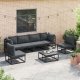vidaXL Sof na Ogród z poduszką 6 pcs Czarny Aluminium Lumarko 3