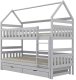 Kocot Kids Łóżko piętrowe domek FELIKS 180x90 białe drewniane trzyosobowe z szufladami KOCOT KIDS 1