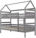 Kocot Kids Łóżko piętrowe domek FELIKS 200x80 szare drewniane trzyosobowe KOCOT KIDS 5