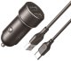 Ładowarka XO Samochodowa CC53 12W 2x USB czarna + kabel USB - USB-C 1
