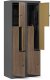 Jan Nowak Szafa metalowa ubraniowa JULIA 800 x 1850 x 450 mm Eco Design* antracytowa/ orzech 1