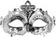 Party Deco Maska karnawałowa 17x9cm srebrny 93881 2