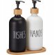 Dozownik do mydła Home Styling Collection Dozownik na płyn do naczyń i mydło na bambusowej tacce EASY, 2 x 500 ml 1
