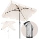 Springos Parasol ogrodowy 240 cm duży składany z korbką na balkon, taras ecru Uniwersalny 1