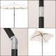 Springos Parasol ogrodowy 240 cm duży składany z korbką na balkon, taras ecru Uniwersalny 20