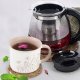 Orion Kubek Porcelanowy 400 ml ORION Kwiaty Biały z Beżowym Wnętrzem do Zmywarki 2
