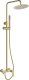 Zestaw prysznicowy Invena Show set with show mixer Nestos. BR gold 1