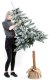 Homede Choinka sztuczna sosna Pearl 120 cm perłowa zieleń drewniany pień 6