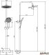Zestaw prysznicowy Avapax AVAPAX ADTH6214T1 THERMO Deszczownica z baterią prysznicową termostatyczną dwufunkcyjną, gun metal 10