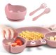 iWant ZESTAW SILIKONOWE NACZYNIA DLA DZIECI TAB-SET1-PINK 2
