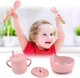 iWant ZESTAW SILIKONOWE NACZYNIA DLA DZIECI TAB-SET1-PINK 4