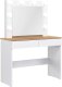 4HouseDesign Toaletka z lustrem LED Biurko dąb Biała REMI RM16 6