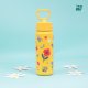 Brosky Brosky Kids Żółta butelka na wodę dla dzieci w kwiaty i owady 550 ml 3