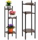 Springos Kwietnik metalowy 81 cm stojak na kwiaty z 3 półkami loft nowoczesny czarno-brązowy Uniwersalny 1