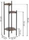 Springos Kwietnik metalowy 81 cm stojak na kwiaty z 3 półkami loft nowoczesny czarno-brązowy Uniwersalny 12