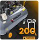 Sprężarka Powermat Kompresor Olejowy 200L 8 bar Sprężarka 400V 650l/min + wąż 9