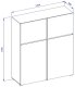 Helvetia Komoda wysoka CROSS 4D 119cm zielona/czarna HELVETIA 8