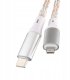 Kabel USB TelForceOne QUALO kabel świecący USB-C-Lightning 1M 3A biało/srebrny QCS-CL-00 2
