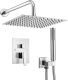 Zestaw prysznicowy YokaHome Zestaw prysznicowy deszczowy 25,4 cm  kwadratowy z baterią ścienny chrom 1
