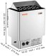 Uniprodo Piec do sauny 8kW elektryczny 400V z timerem stal nierdzewna do SPA 2