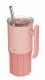 Quokka Umi - Kubek termiczny ze stali nierdzewnej 720 ml ze słomką i silikonową podstawką (Peachy Pink) 1