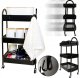 Vevor Wózek metalowy organizer mobilny 3 poziomy blokada kółek 79cm czarny 2