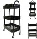 Vevor Wózek metalowy organizer mobilny 3 poziomy blokada kółek 79cm czarny 4