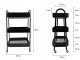Vevor Wózek metalowy organizer mobilny 3 poziomy blokada kółek 79cm czarny 5