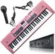 Suprimo Keyboard organy z mikrofonem dla dzieci podświetlane klawisze różowa 6136L 7