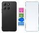 krainaGSM Etui Czarne Matowe Silikon Slim Do Motorola Moto G15 | G15 Power + Szkło 9H 6