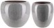 Ibergarden Zestaw 2 szt Donica ceramiczna szkliwiona SORIA szary granit 1
